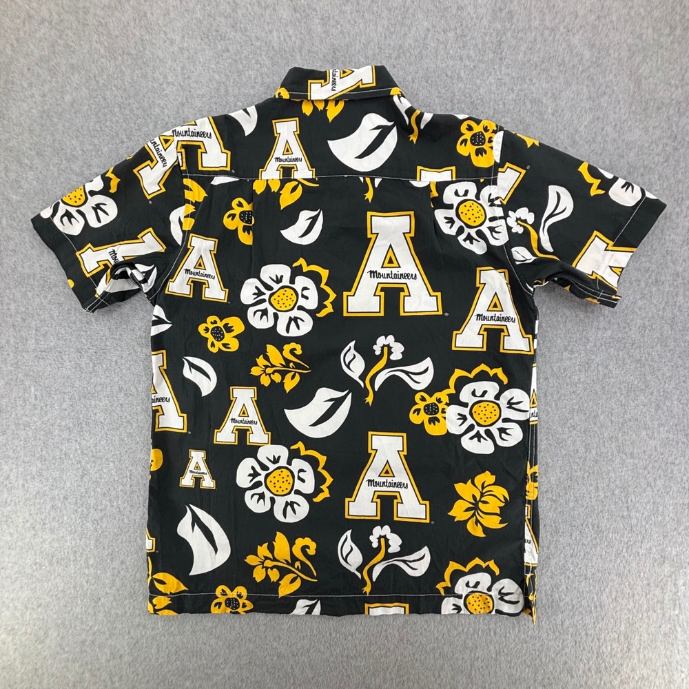 Wes and Willy Appalachian State Mountaineers Black Floral Button Down Shirt MenS - Picture 2 of 7